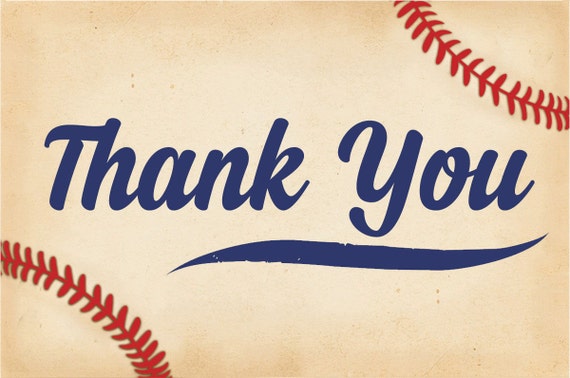 Baby Shower Thank You Cards Baseball Thank you