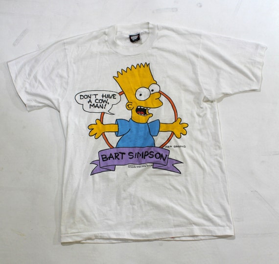 Vintage Simpsons Bart Simpson Dont Have A Cow Man T Shirt