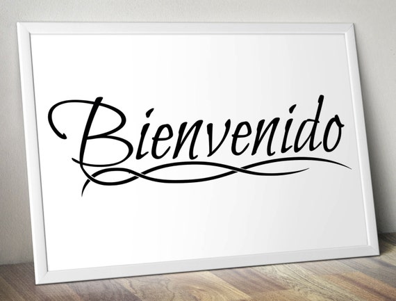 Bienvenido Printed Wall Art spanish welcome wall by JeanHomePrint