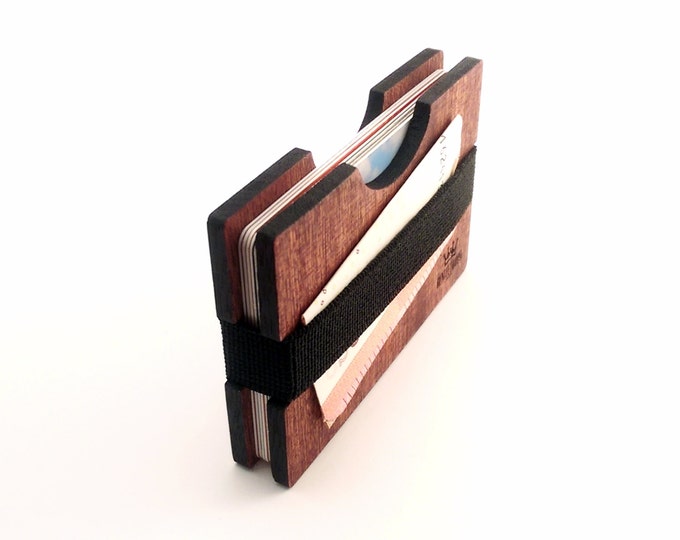 Sapeli Handmade Wood Wallet - Slim wooden wallet - credit card wallet - GenteelWood wallet - Minimalistic wallet - Valentines gift