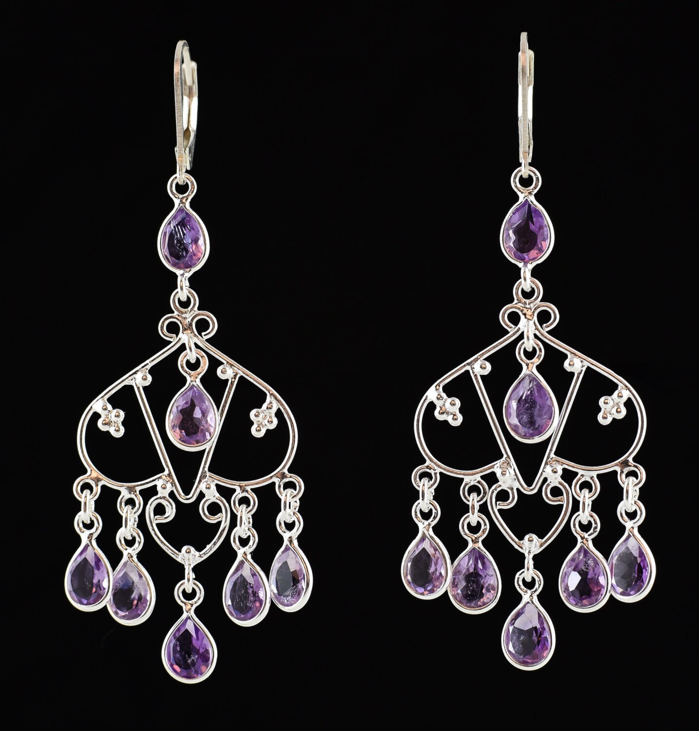 Amethyst earringsDangle earringsHandmade earringsSterling