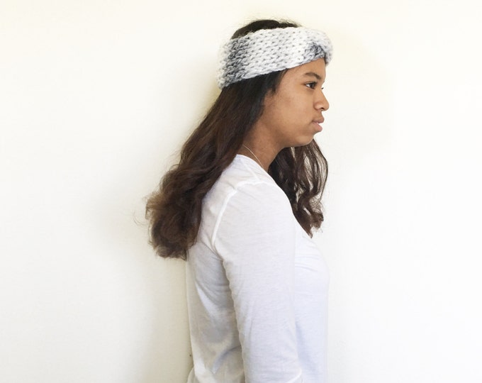 Boho Twist Knit Headband //TWIST IT BABY headband// marble