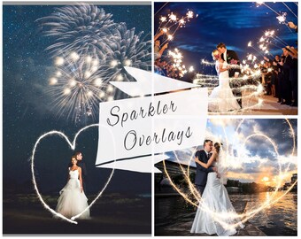 BOGOF, 70 Sparklers Photoshop Overlays, Photoshop Overlays, Digital Backdrop, Sparklers Overlays, Wedding Sparklers, Instant Download
