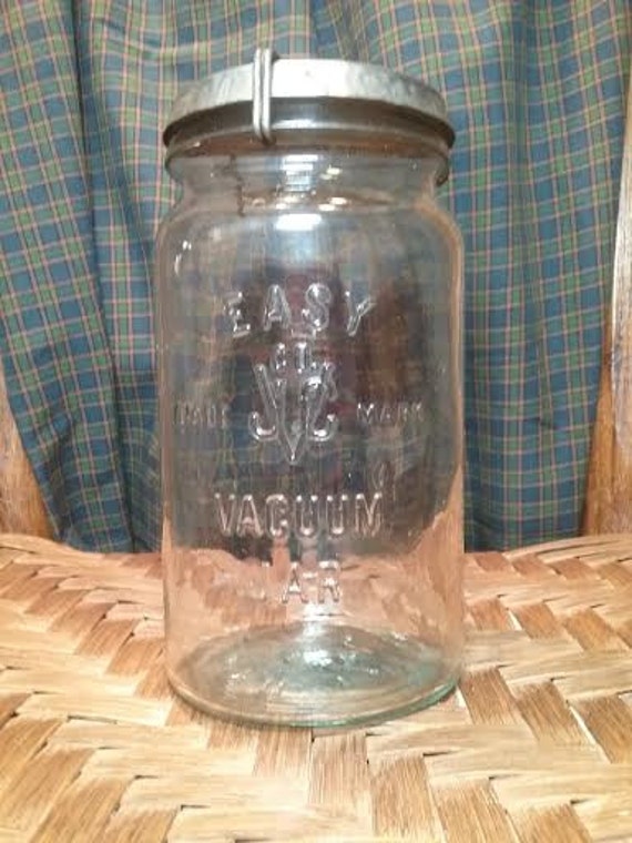 Items similar to 1893 Vintage JVC Easy Vacuum Jar Canning Jar Quart Jar ...