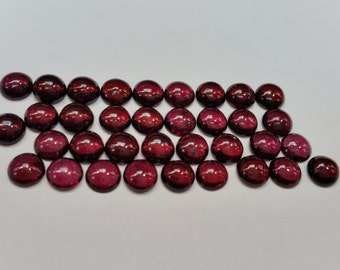 6MM Garnet Round Cabochon 10 Piece,, AAA Quality, Loose Gemstone
