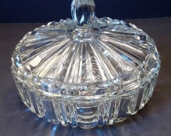 Anchor Hocking Line #2092 'Old Cafe' Clear Glass Candy Dish