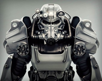 3D Printed Fallout 4 T-60 Power Armour (Including Frame and Armour Panels) with opening panels