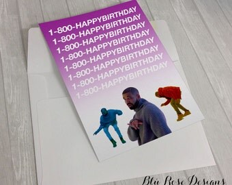Birthday Card, Hotline Bling Birthday Card, Drake Birthday Card, Printable Birthday Card, Digital File, Instant Download