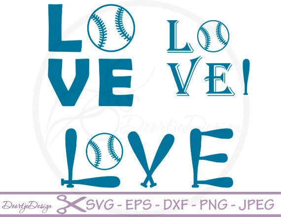 Love Baseball SVG for cutting machines SVG files Baseball