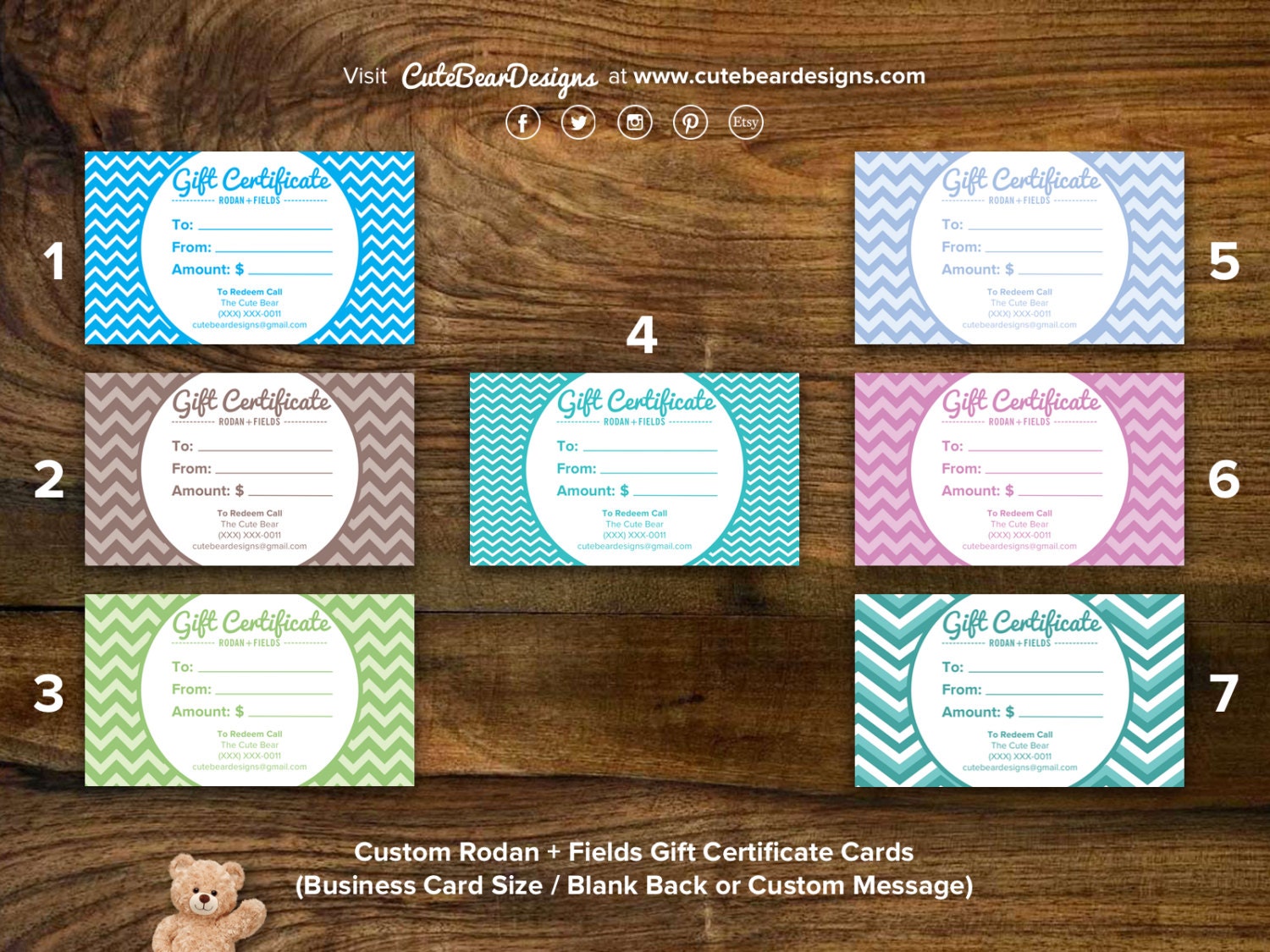 Custom RF Business Card Size Gift Certificate by ...