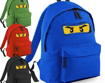 Lego Ninjago Inspired Bag Ninja Face Backpack School Fun College Work Rucksack