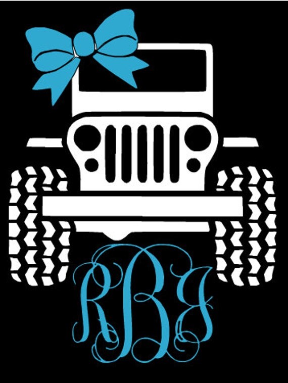Download JEEP BOW MONOGRAM Vinyl Decal Car Decal Wall Decal by ...
