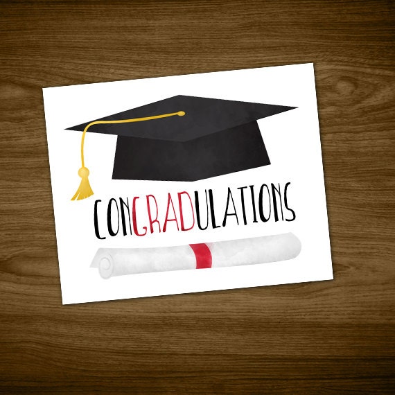 ConGRADulations Digital 8x10 Printable Poster Graduation Hat