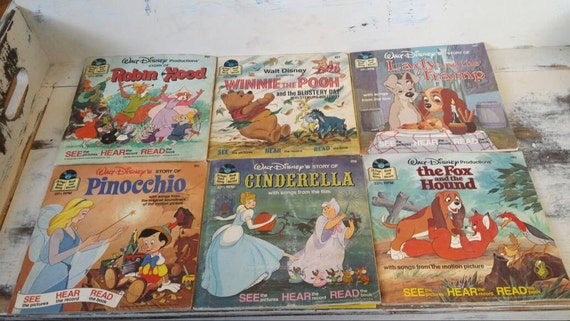 Vintage Walt Disney Book and Record sets. Fox & the Hound