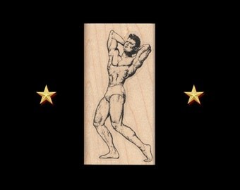 WEIGHT LIFTING Body Builder Rubber Stamp – Body Building, Body Builder Stamp, Weight Lifter, Fitness, Charles Atlas, Strongman