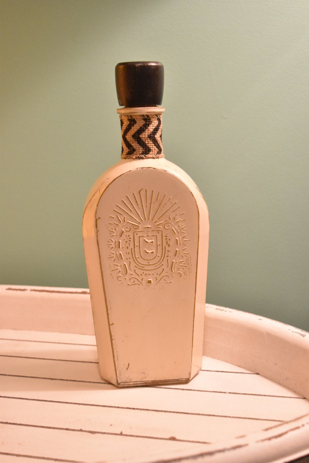 Hand Painted Tequila Bottle Distressed Bar By Secondchancespirits