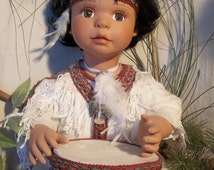 Paradise Galleries Porcelain Native American Doll,&quot;<b>Thunder Sky</b>&quot; by Denise <b>...</b> - il_214x170.883388829_tm5y