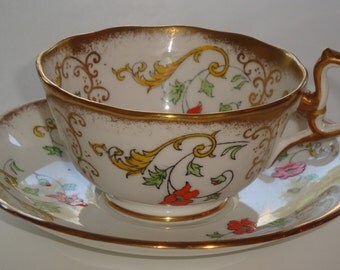 Royal Albert England HP Enamel Cup and Saucer