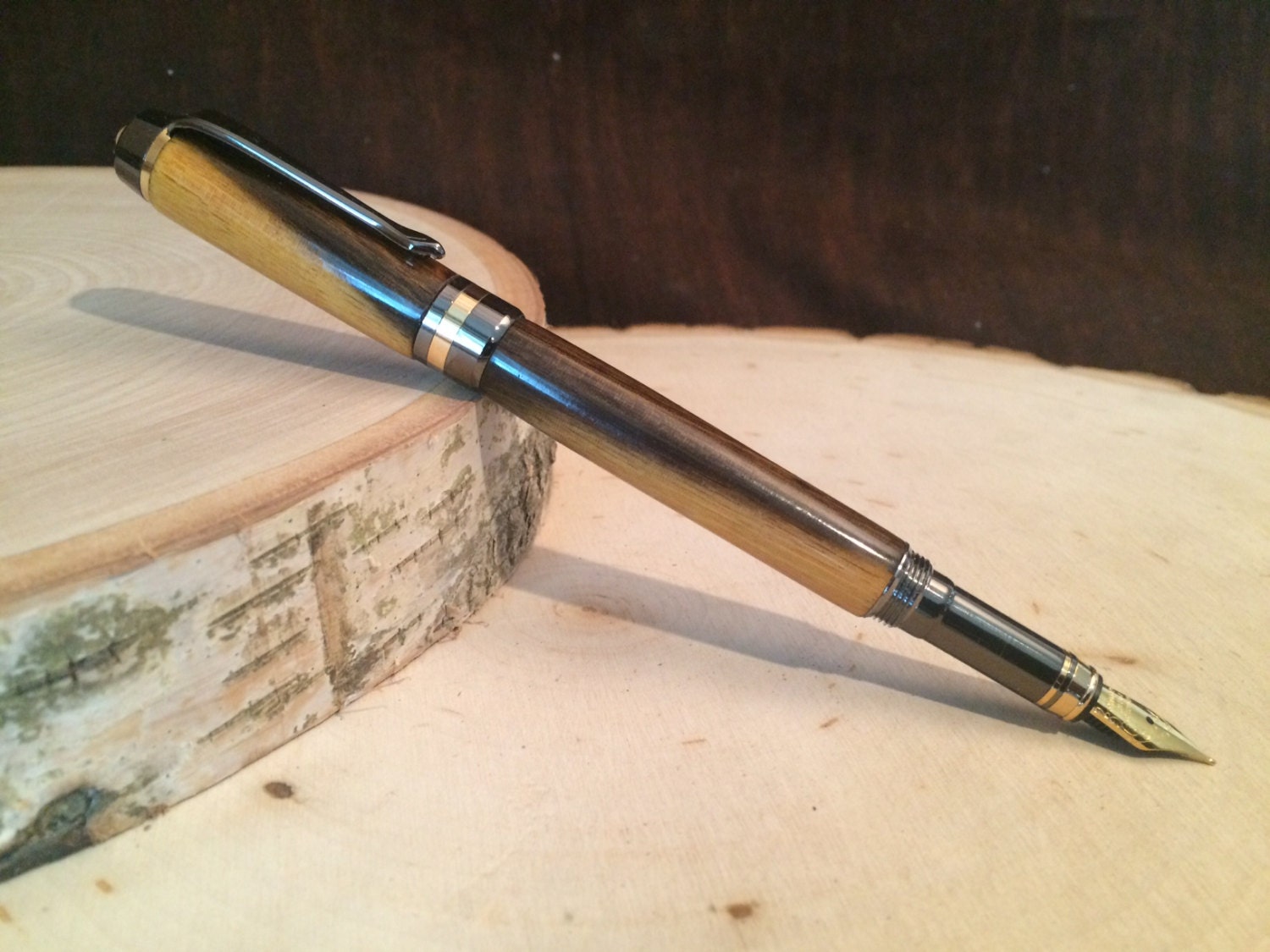 Classic Elite 2 Fountain Pen Gun Metal and 24K Trim Surinam