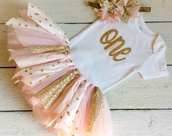 pink and gold tutu, pink and gold fabric tutu, pink tutu, cake smash tutu, birthday tutu, gold tutu, first birthday tutu