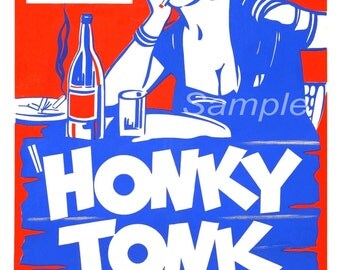 Vintage Honky Tonk Girl Movie Poster Print