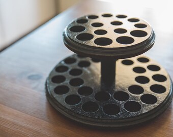Wood Lazy Susan Essential Oils Holder to Organize Your Oil Collection; Lavender, Lemon, Thieves and More