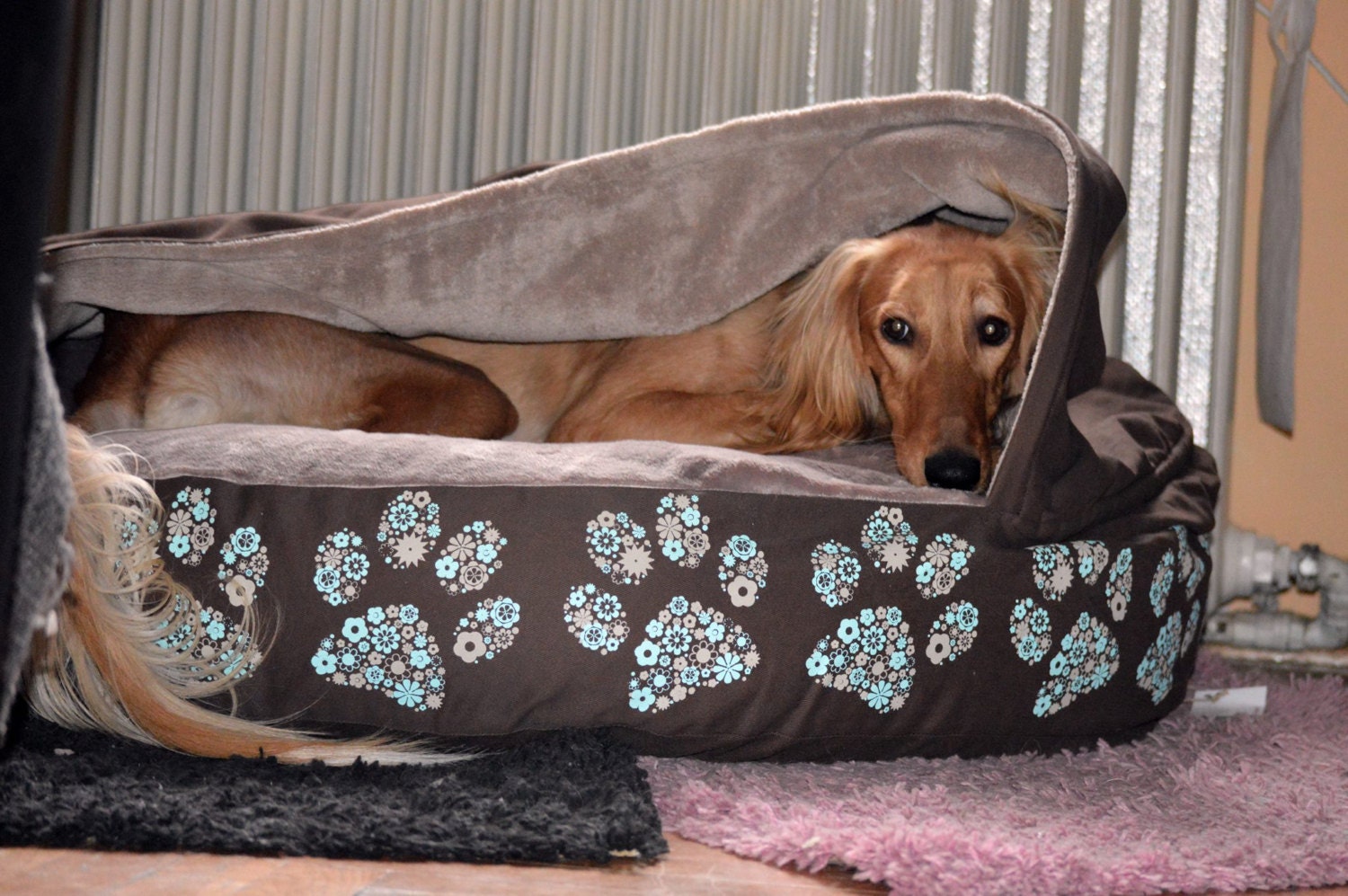 Dog bed customizable cave bed