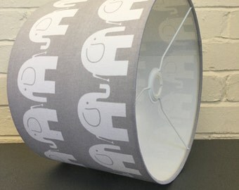 Elephant Lampshade Various Sizes / Diffusers Available / Children's Grey Lightshade