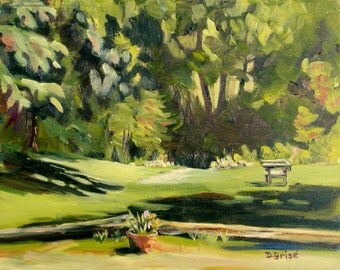 Small Art - Path To The River 10x8 - oil painting - SHIPPING Included