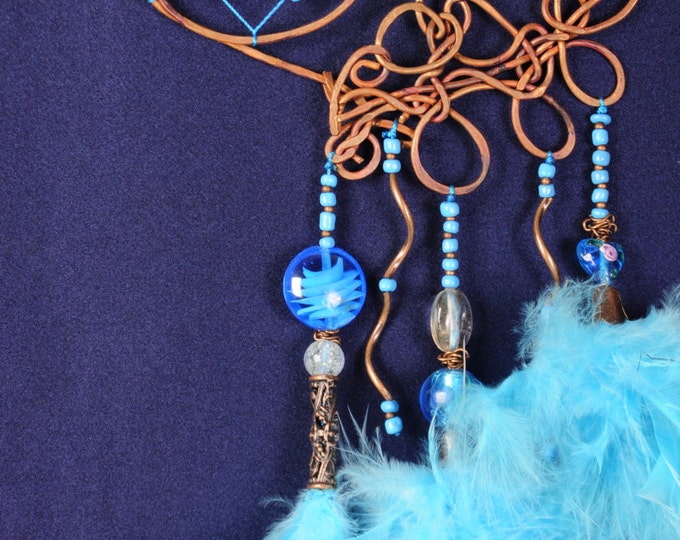 Dreamcatcher Valentine Blue 2 (dreamcatcher) blue dreamcatcher home decor gift idea copper dream catchers handmade gift