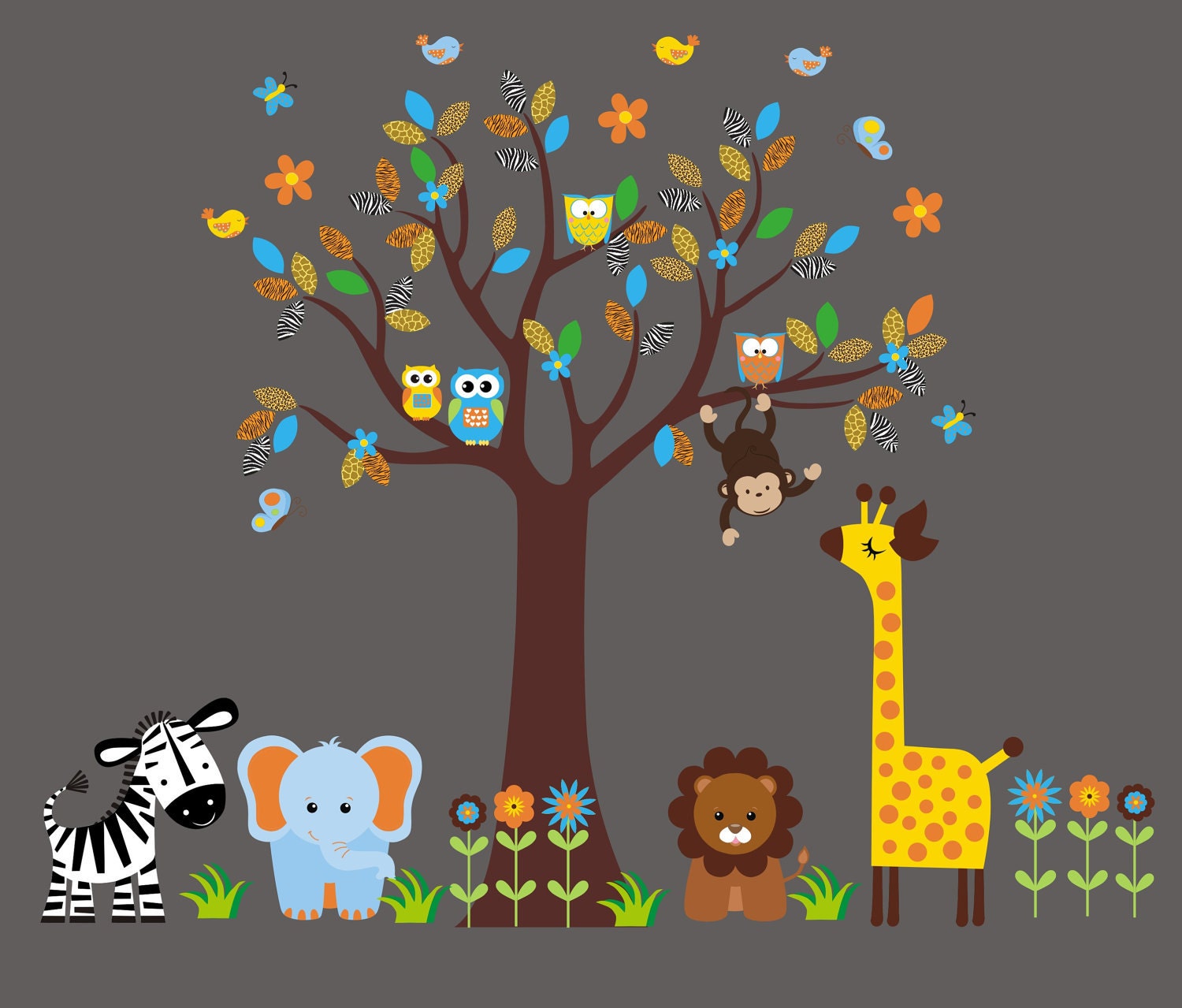 Jungle Wall Decals Safari Wall Decals Nature Wall Stickers