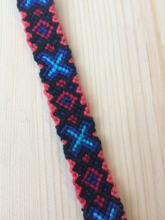 Blue Red & Black Friendship Bracelet
