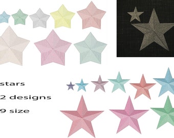 Machine embroidery designs. Star embroidery design Stars Design. Embroidery star. Embroidery Frame. Instant Download.