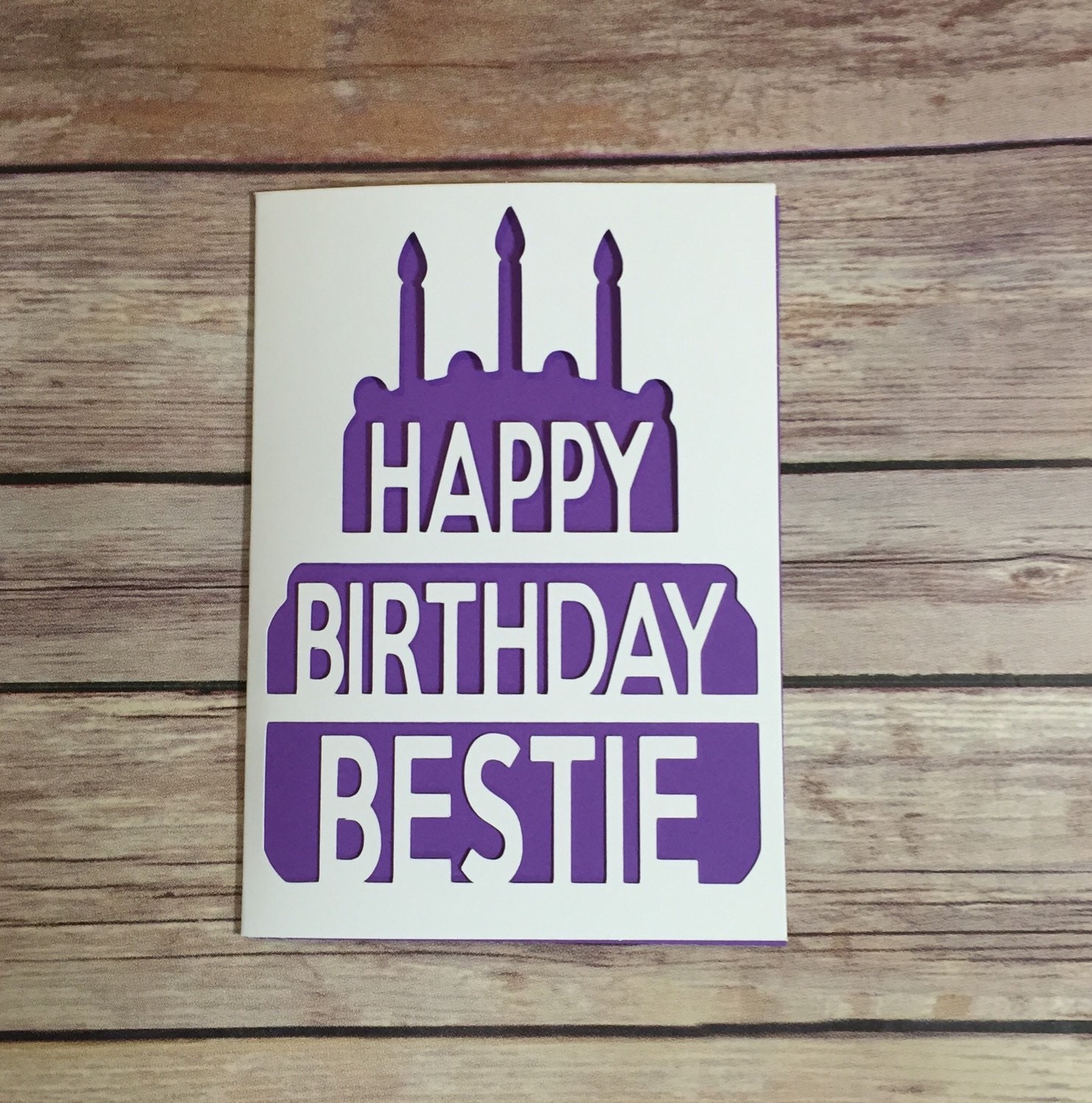 Bestie Birthday Card BFF Card Happy Birthday Bestie Cake