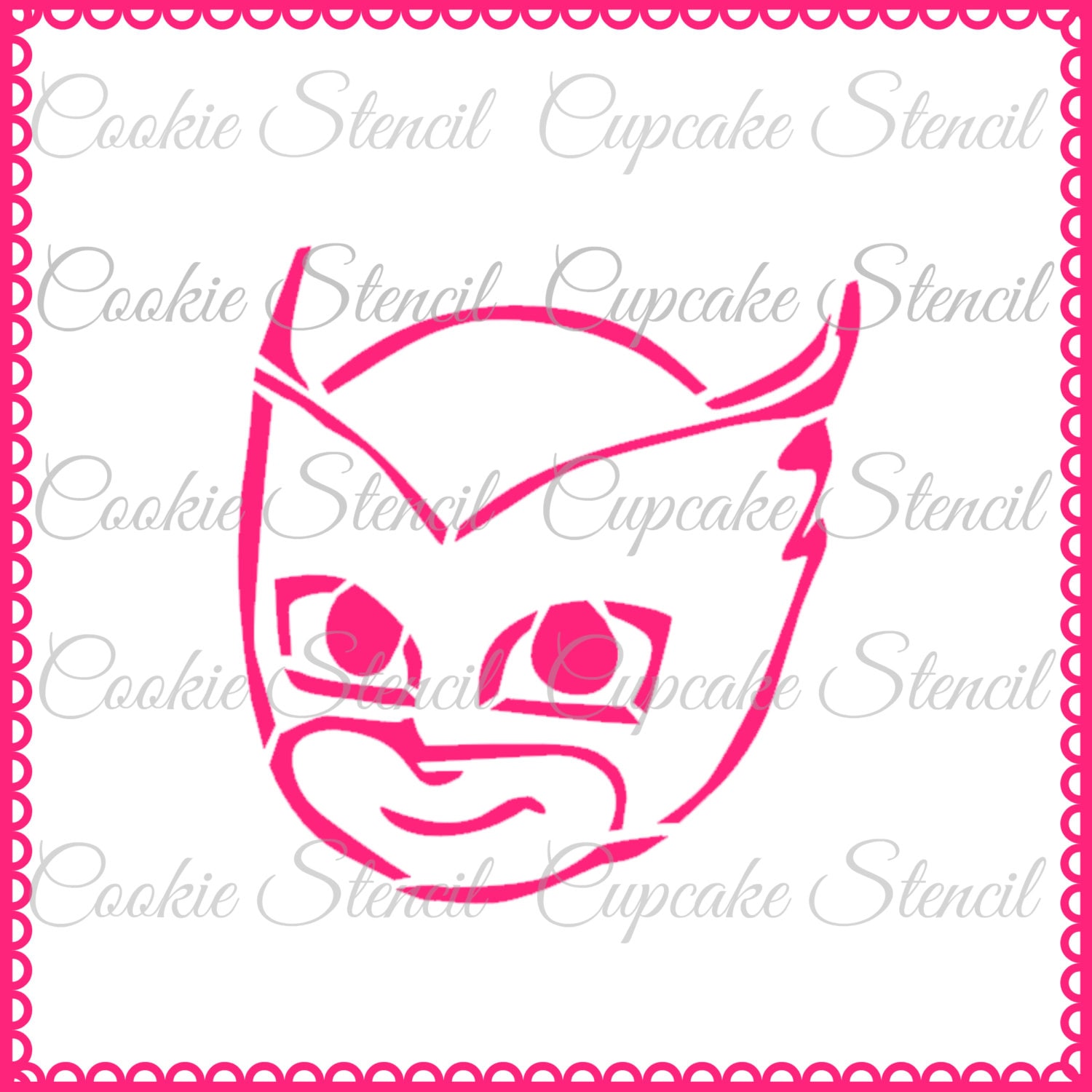 PJ Masks Owlette Stencil for cookie decorating cookie
