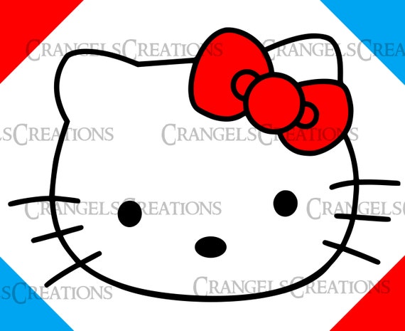 Hello Kitty Head Outline .SVG .dxf .png by CrangelsCreations