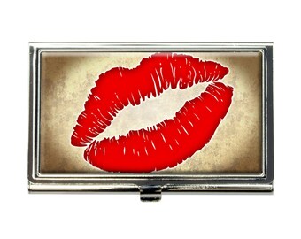 Kissing Lips Business Credit Card Holder Case