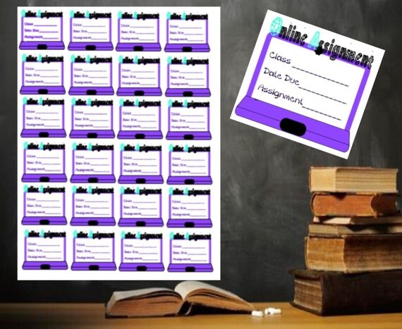 Items similar to Assignment Due, Online Classs, School Stickers ...