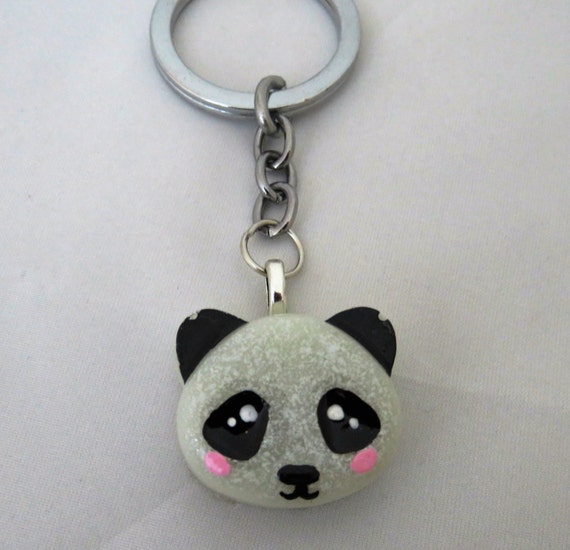 Cute handmade resin keychain Adorable Panda by CraftyPinkPanda