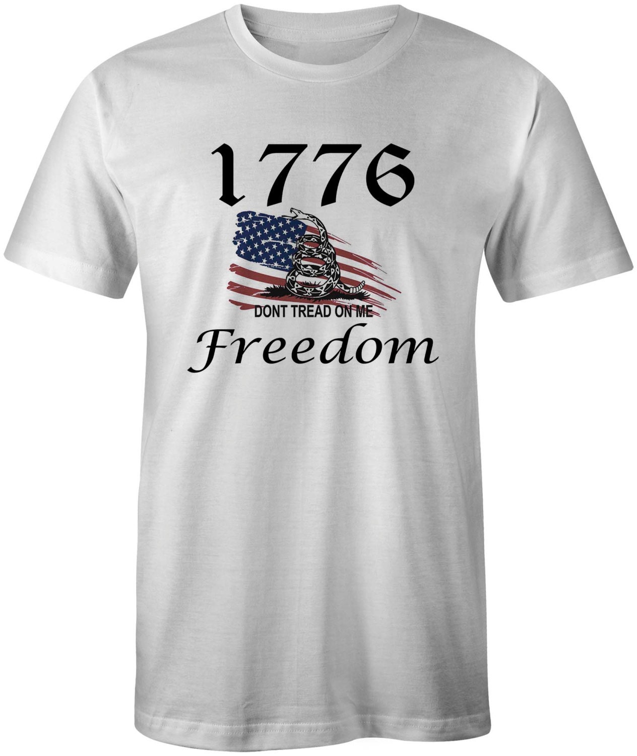 1776 Flag Freedom Gadsden Flag T-shirt Tee shirt Screen Print