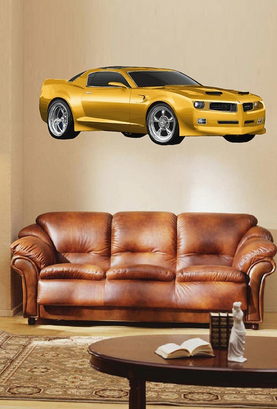kcik66 Full Color Wall decal a powerful sports car speed