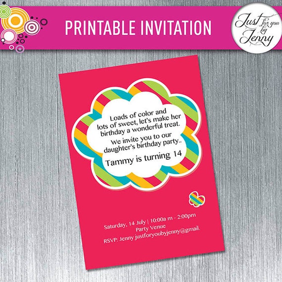Printable Generic birthday invitation