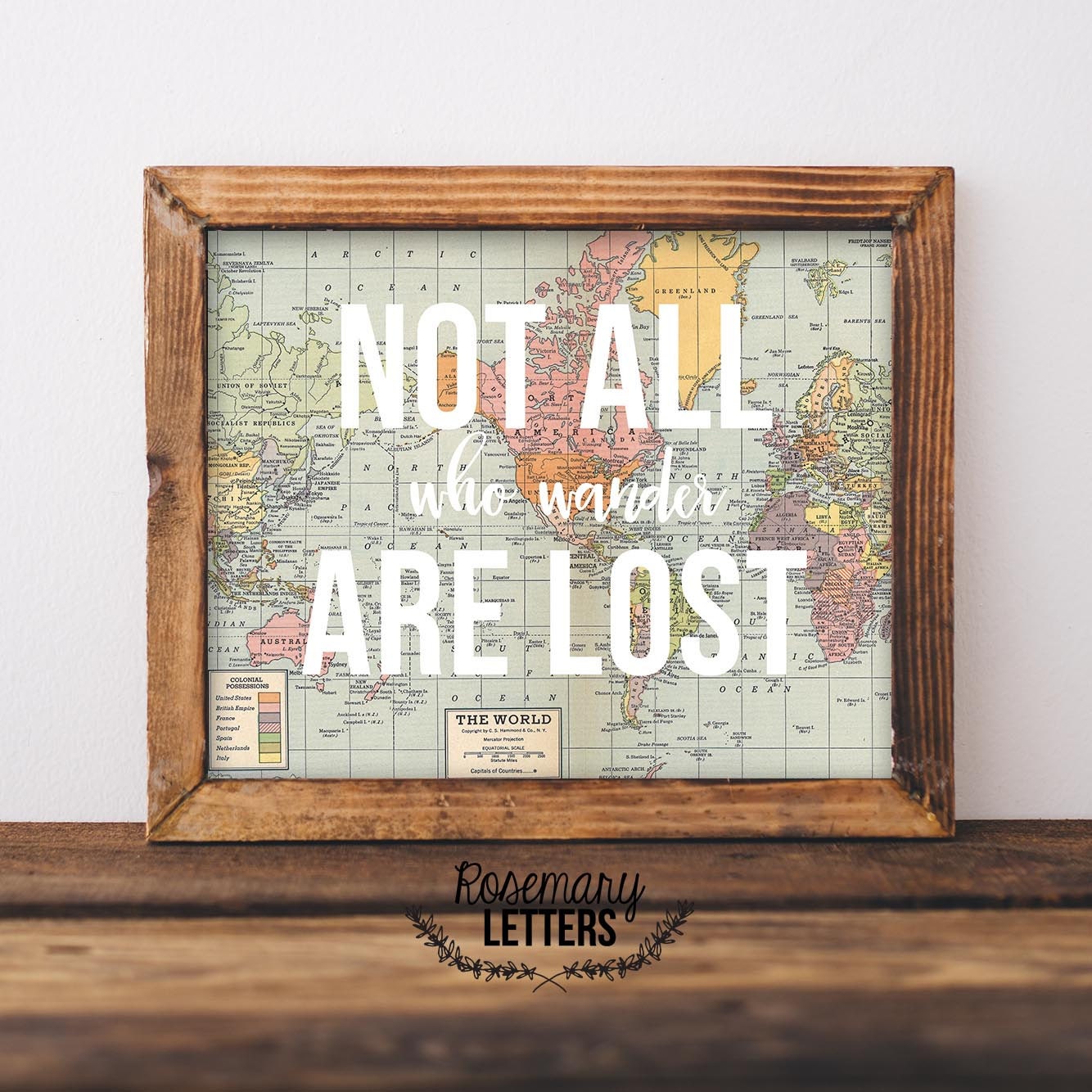 Not All Who Wander Are Lost Lord of the Rings Map Print