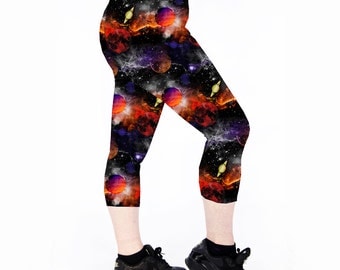 galaxy print yoga pants