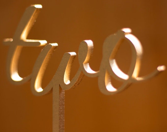 Wedding Numbers-Golden Table Numbers-Gold Wedding Numbers-Freestanding Wedding Number-Freestanding with base