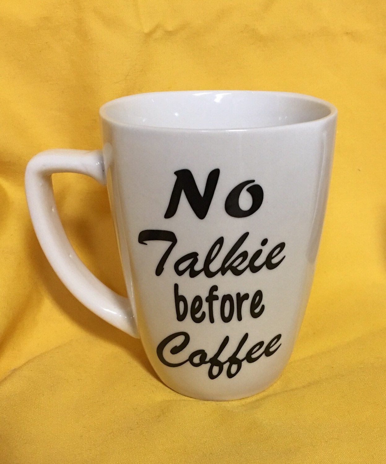Download No talkie before coffee 12 oz coffee mug coffee mug