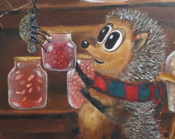 Canvas Wall Art- Get well, friend Timothy- Oil Painting On Canvas By Nikulina Yulia- size 24*20( 60*50 cm)- naive painting