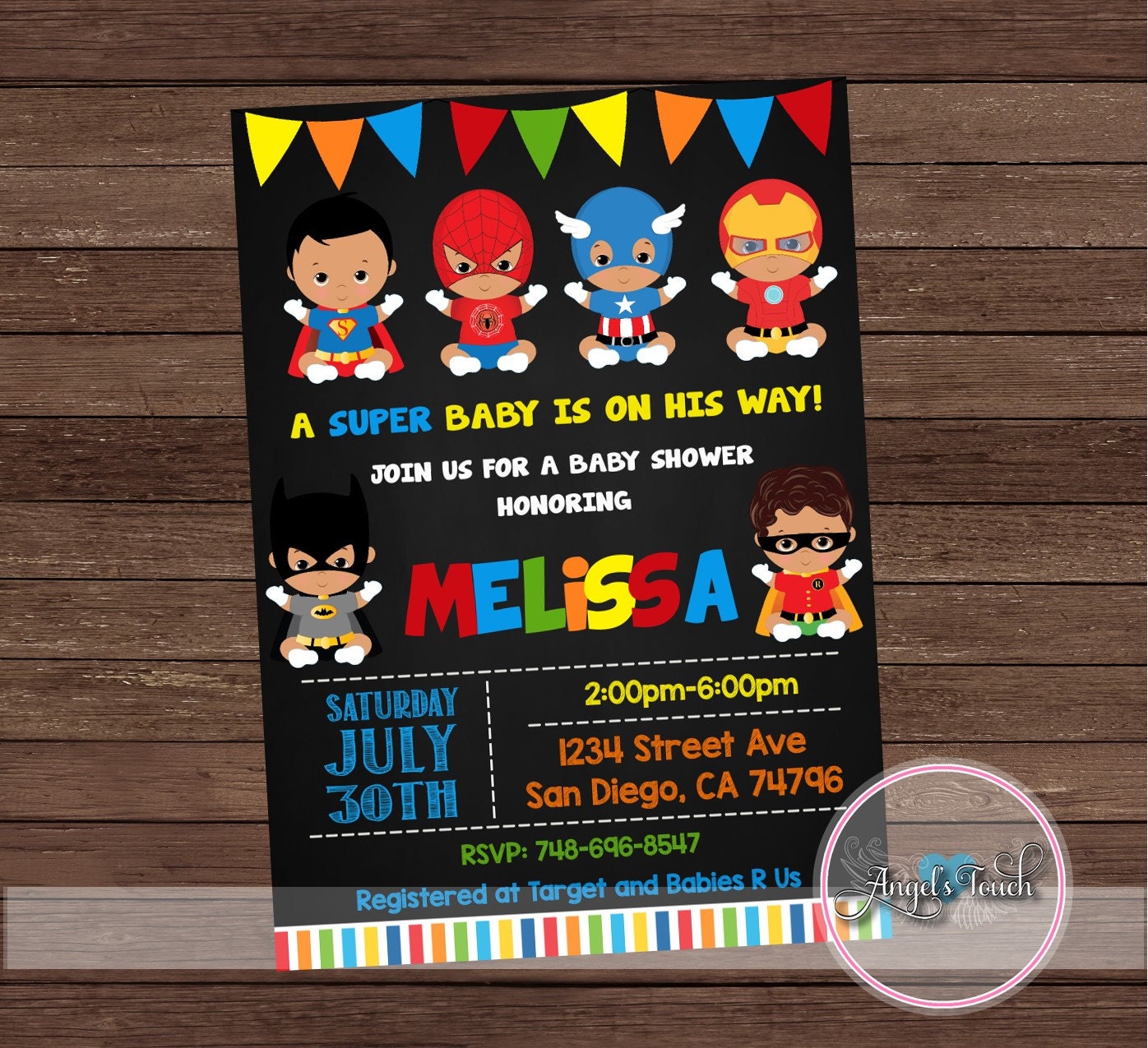 Superhero Baby Shower Invitations 3