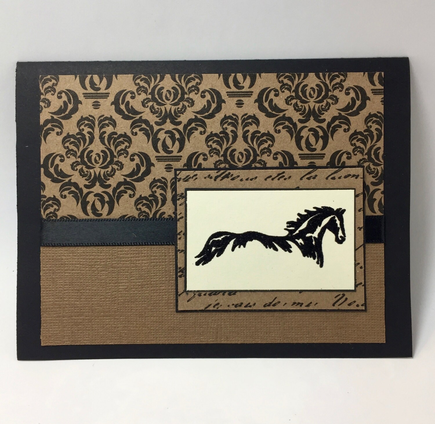 Horse Thank You Card Horse Equestrian by LuckyCowgirlDesign