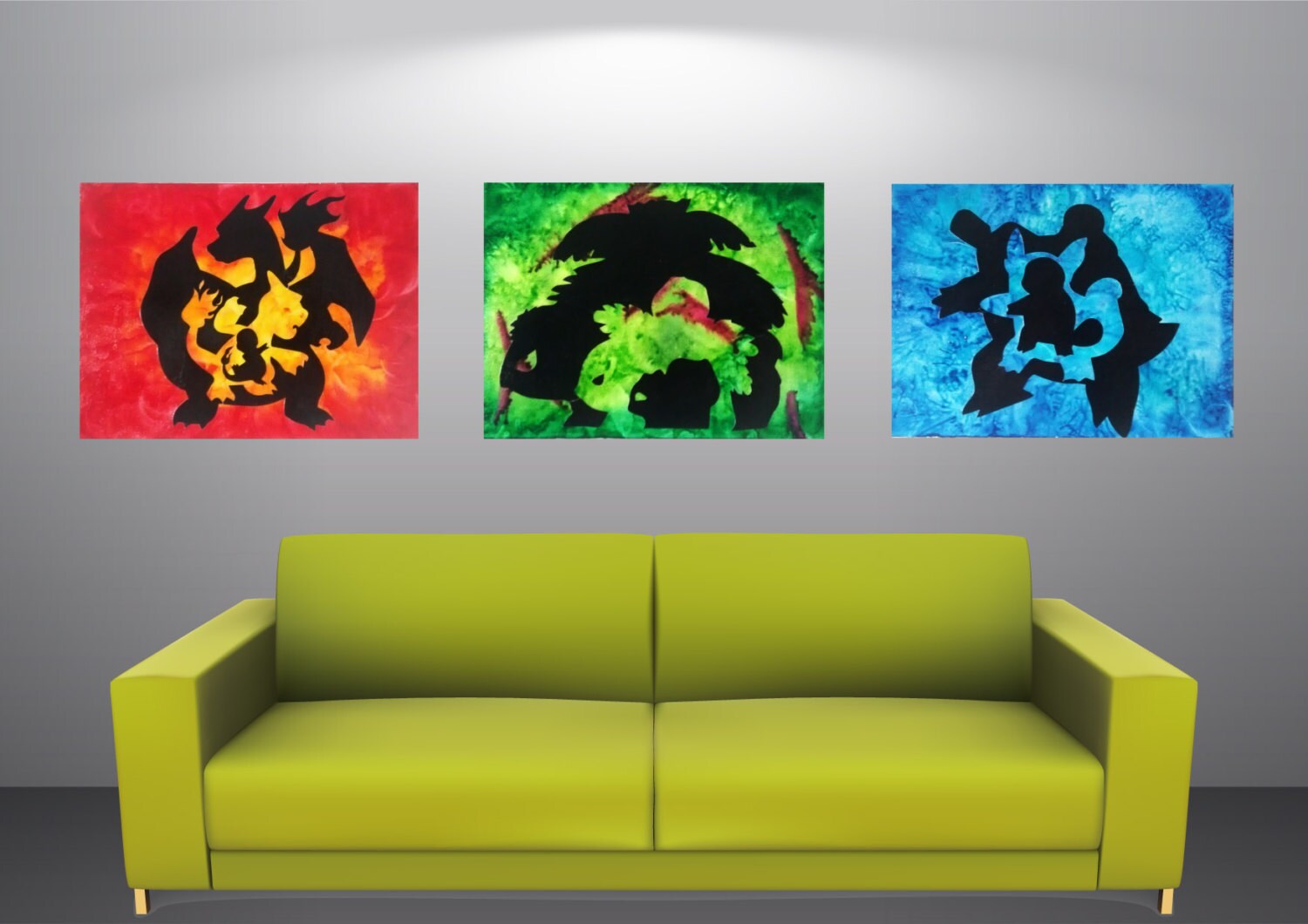 Pokemon Art Melted Crayon Art Silhouettes Abstract Art